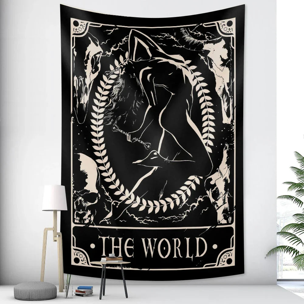 Decobites Tarot Card Psychedelic Tapestry Wall Hanging for Bohemian Home Decor