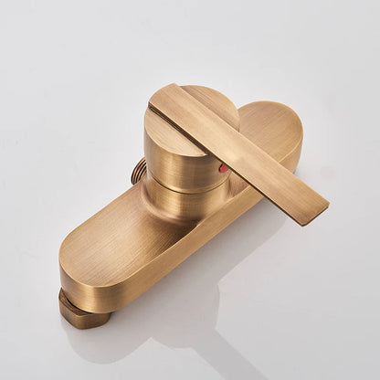 Rainfall Bathroom Shower Set Brass Antique Shower Mixers with Handshower Single Handle Wall Mounted Shower Faucet Tap