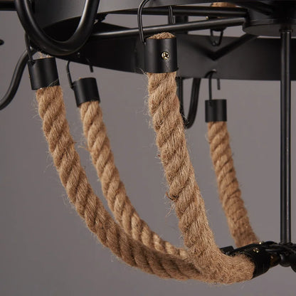 Decorbites™ Industrielles Hanfseil-Leuchter: Vintage-Loft-Stil für Beleuchtung in Bar, Café und Zuhause