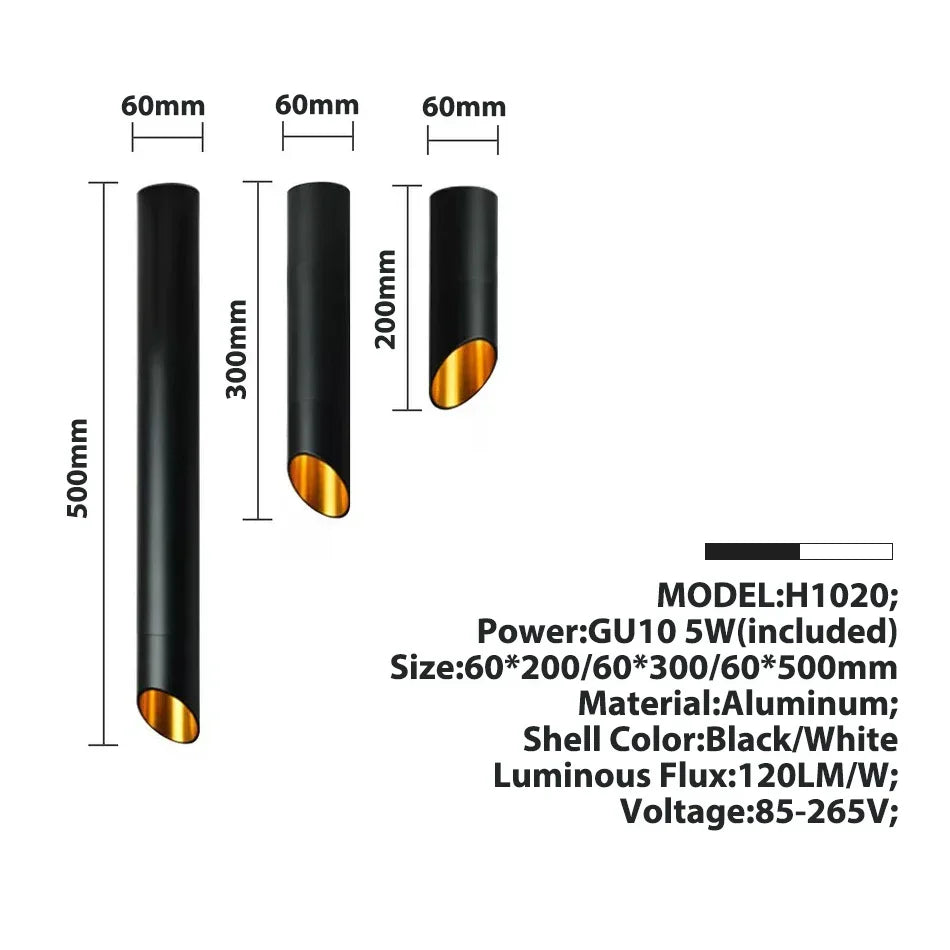 DecorBites™ GU10 LED Ceiling Light Cord Lamps with Free 5W Bulb for Kitchen, Living Room, and More