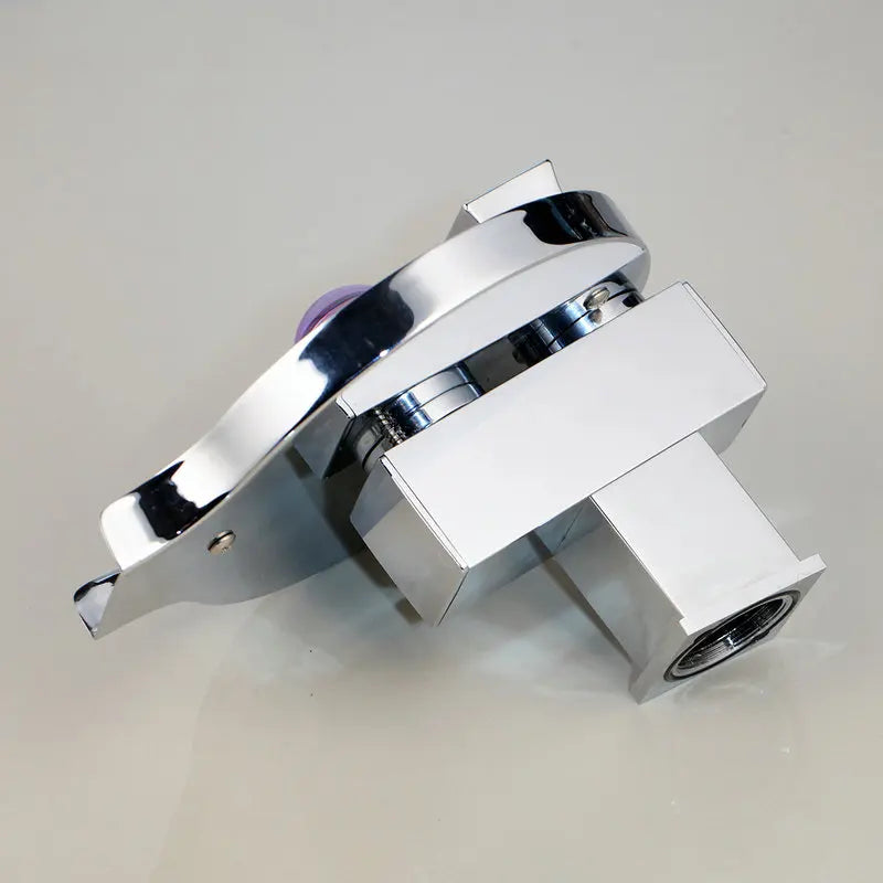 DecorBites™ Brass LED Waterfall Basin Faucet, Chrome/Black Mixer for Bathroom Sink