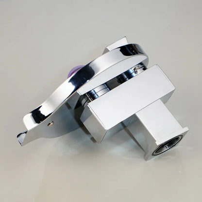 DecorBites™ Brass LED Waterfall Basin Faucet, Chrome/Black Mixer for Bathroom Sink