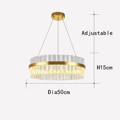 DecorBites™ Crystal Chandelier LED Ring Lamp for Dining Room Center Living Restaurant Decor