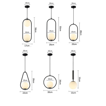 Lámparas colgantes de bola de cristal DecorBites™ | Lámpara colgante LED nórdica moderna para comedor y bar