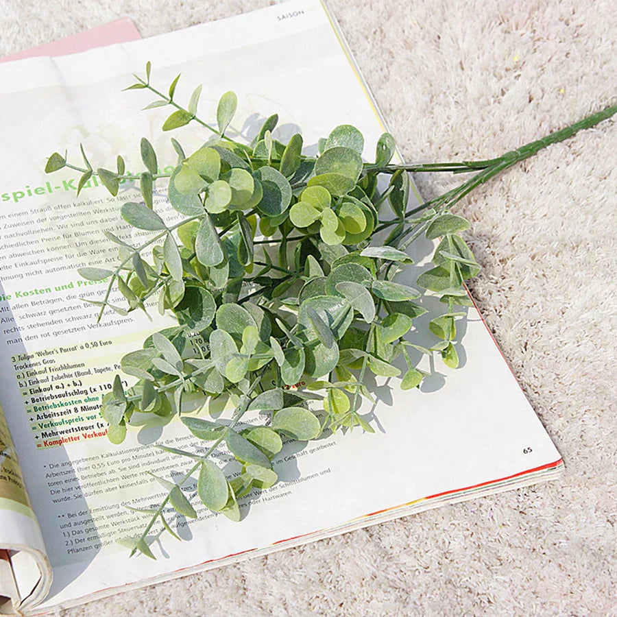 Green Eucalyptus Faux Branch