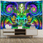 Psychedelic Eyes Tapestry Witchcraft Abstract Colorful Grim Reaper Hippie Home Decor by Decobites