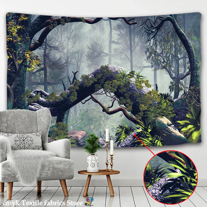 Decobites Natural Forest Mandala Wall Tapestry: Bohemian Hippie Wall Hanging Art