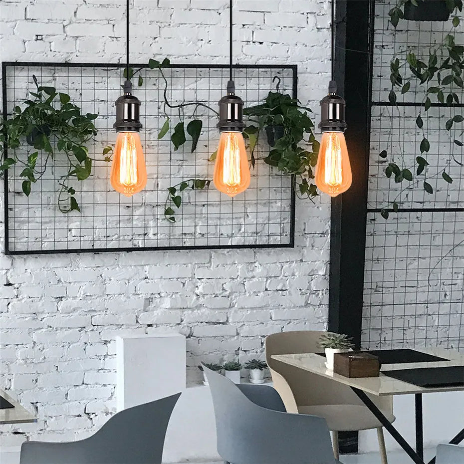 DecorBites™ Industrial Loft LED Bar Pendant Light with E27 Socket for Kitchen Dining Room