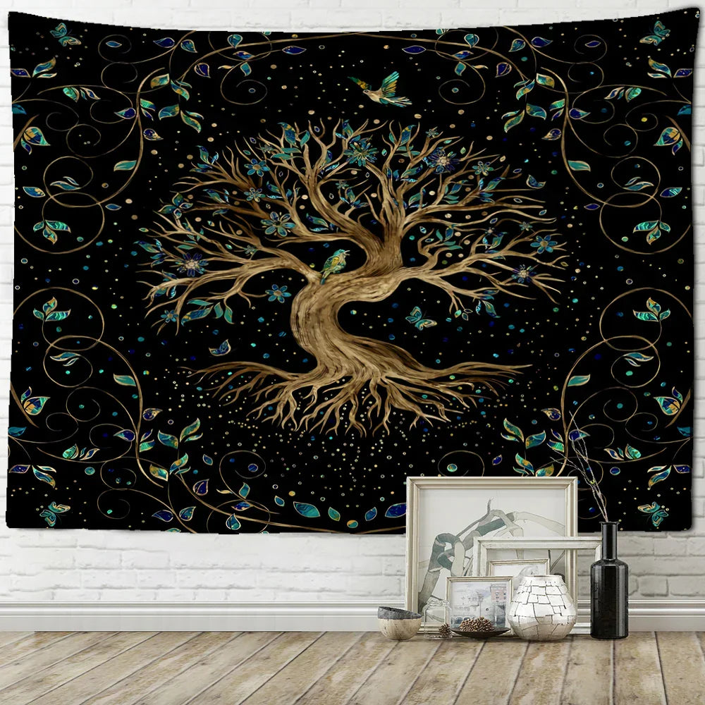 Decobites Psychedelic Tree of Life Cloth Tapestry Bohemian Wall Hanging Home Decor