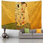 Decobites Gold Kiss Oil Painting Tapestry Wall Hanging Art Blanket