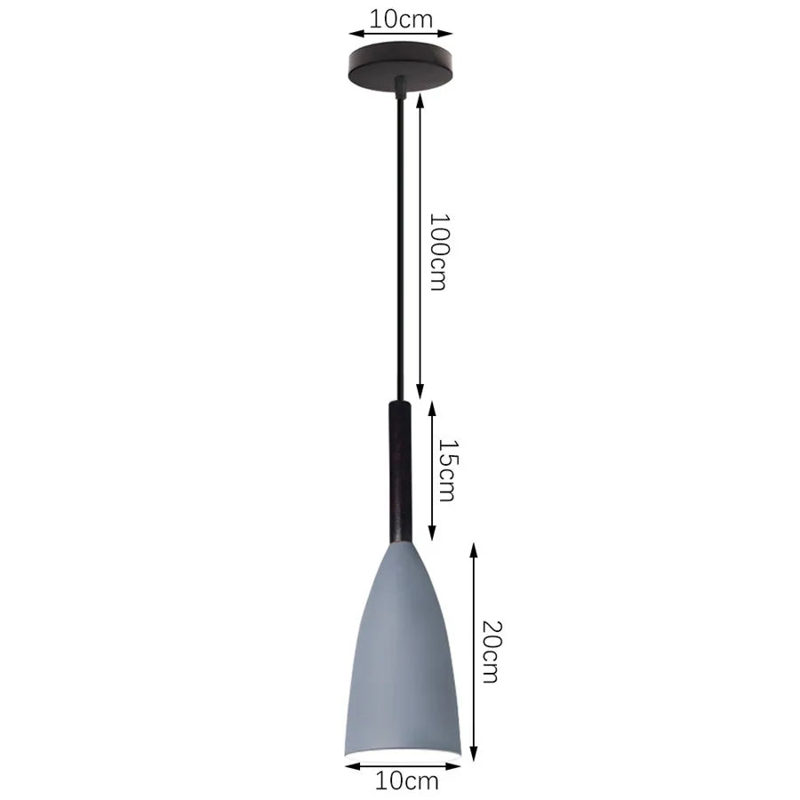 DecorBites™ Industrial Gray Pendant Light with LED for Living Room, Foyer - Modern Luminaire
