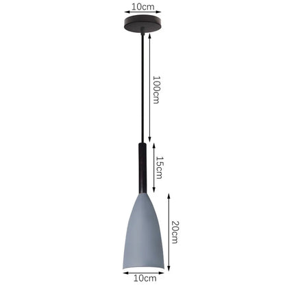 DecorBites™ Industrial Gray Pendant Light with LED for Living Room, Foyer - Modern Luminaire