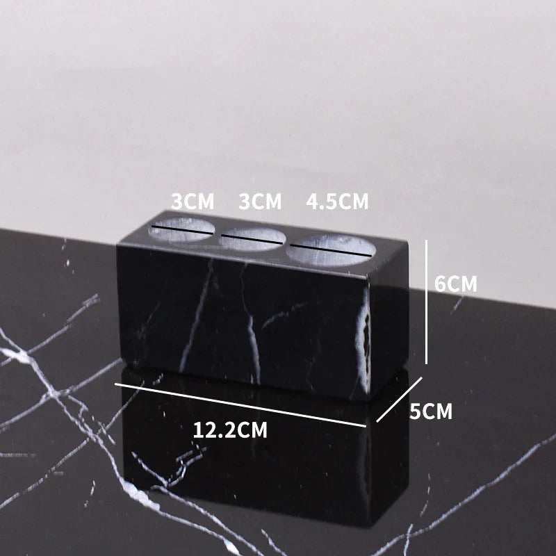 طقم حمام DecorBites™ من رخام ماركينا الأسود cue.opti