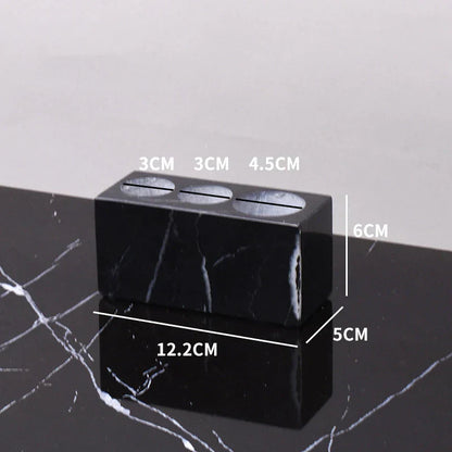 طقم حمام DecorBites™ من رخام ماركينا الأسود cue.opti