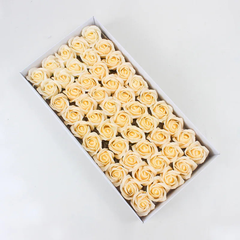 DecorBites™ Bath Flower Set: 50 Artificial Soap Flowers for Home Decor, Weddings, DIY Crafts