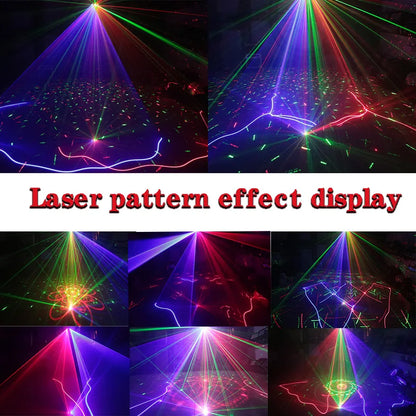 Decorbites™ Luz Láser de Haz DJ para Escenario con DMX512 Efecto Estroboscópico Musical Iluminación para Fiestas