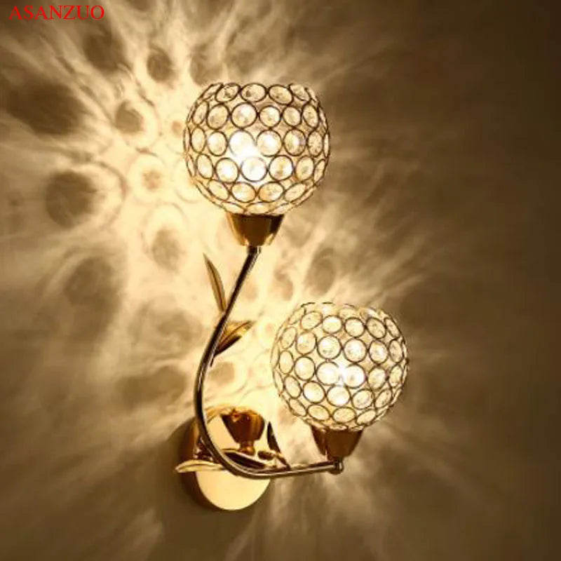 DecorBites™ Golden Crystal Wall Lamps - Luxury Lighting Fixtures for Home Decor