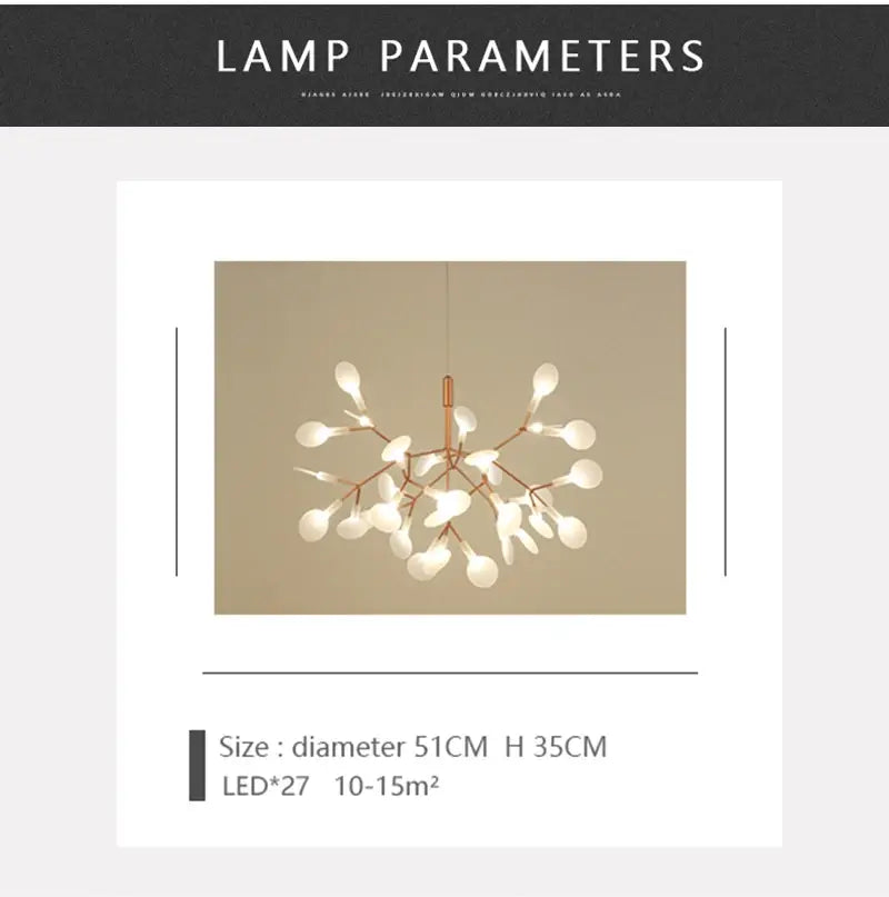 DecorBites™ Branch Design Nordic Chandelier - Rose Gold/Black