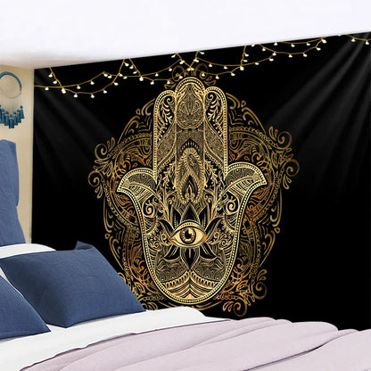 Decobites Psychedelic Mandala Moon Sun Wall Tapestry for Bedroom Living Room