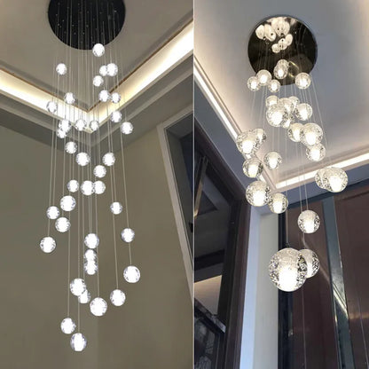 Lámpara de araña de bola de cristal DecorBites™: Iluminación elegante con efecto lluvia de meteoritos para restaurantes, bares y hogares