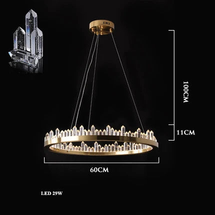 Decorbites™ Goldener Kristall-LED-Kronleuchter für modernes Esszimmer