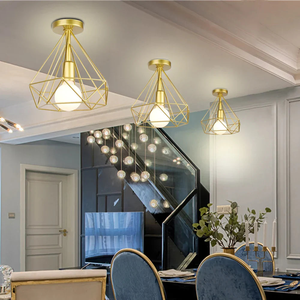 Decorbites™ Industrielle LED-Hängeleuchte Vintage Loft Käfig Pendellampe für die Einrichtung zu Hause