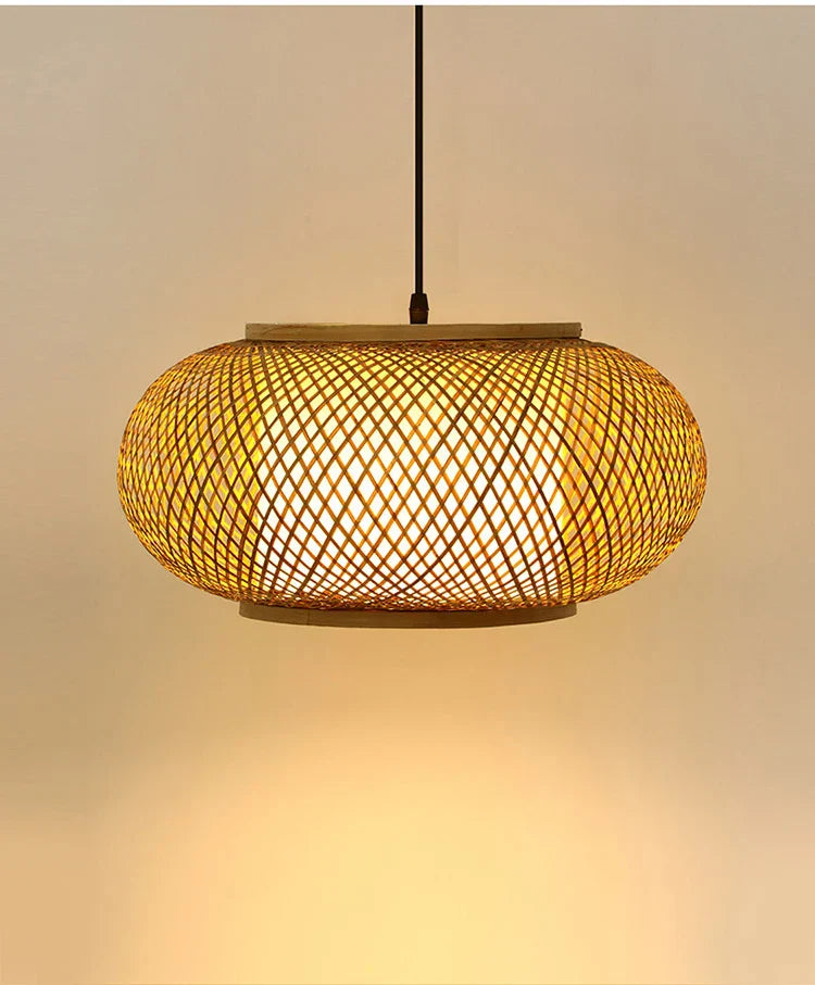 DecorBites™ Japanese Bamboo Pendant Light for Kitchen and Hotel Decor