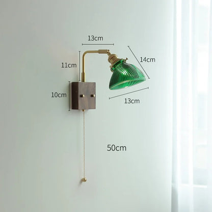DecorBites™ Clear Glass LED Wall Lights with Pull Chain Switch, Rotate Modern Nordic Wall Lamp