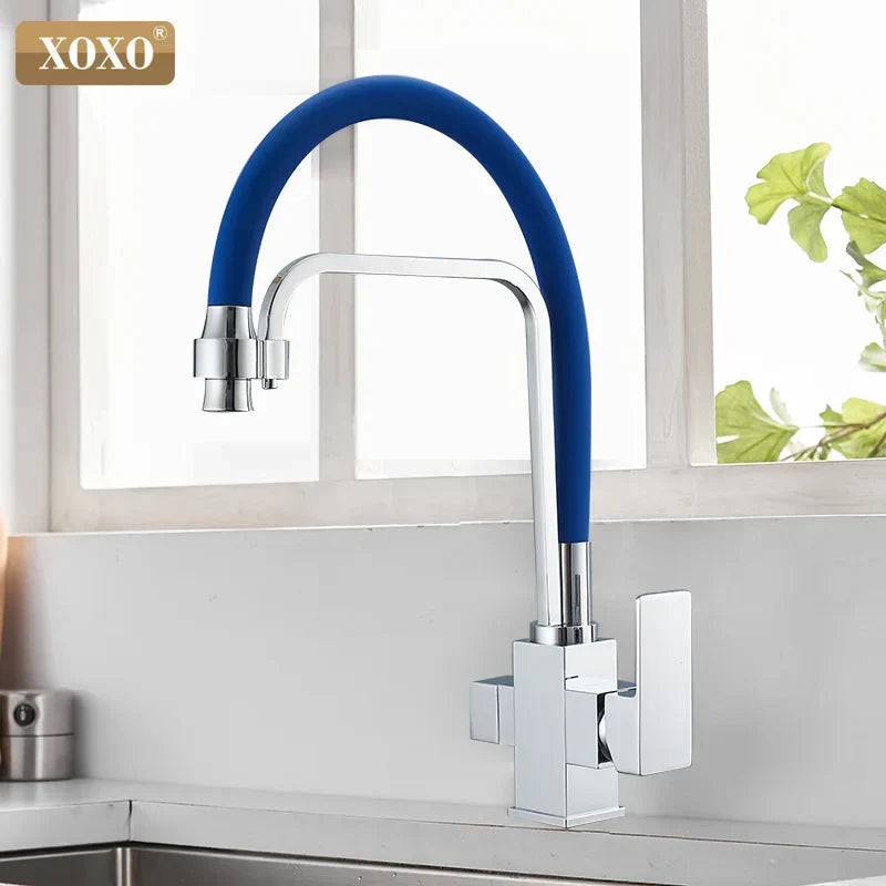 DecorBites™ Black 360° Rotation Filter Kitchen Faucet Single Hole Mixer Tap Pure Water