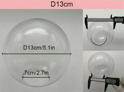 DecorBites™ Clear Glass Lamp Shade Round Light Cover Replacement - D13cm to D25cm