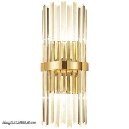 DecorBites™ Crystal Golden Wall Lamp: Luxury American Country Style Light Fixtures