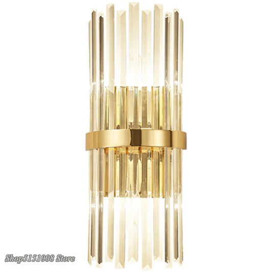 DecorBites™ Crystal Golden Wall Lamp: Luxury American Country Style Light Fixtures