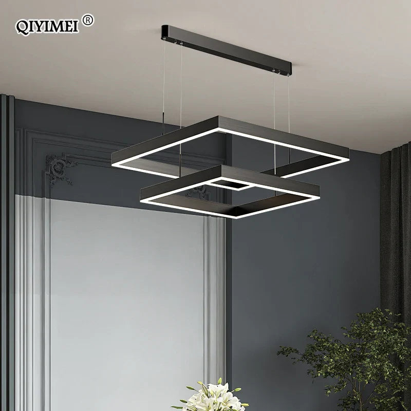 DecorBites™ LED Chandelier: Modern Aluminum Luster Lamps for Bedroom, Hall, Dining, Living Room