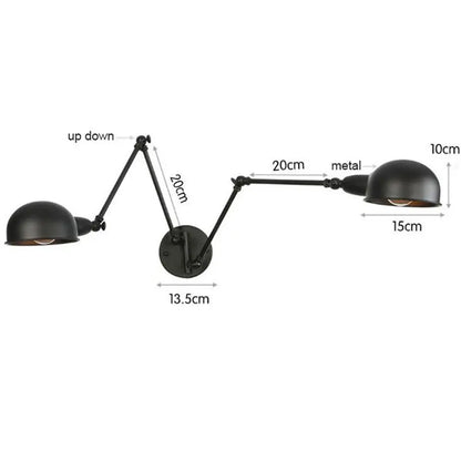 DecorBites™ Double Swing Arm Wall Lights Bedside Sconce E27 Lighting Decor