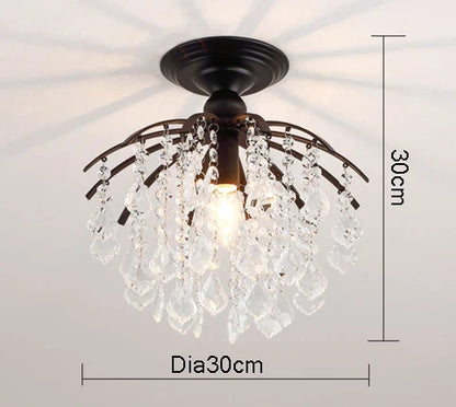 DecorBites™ Gold/Black Crystal Pendant Chandelier for Wedding Decor and Luxury Home Lighting