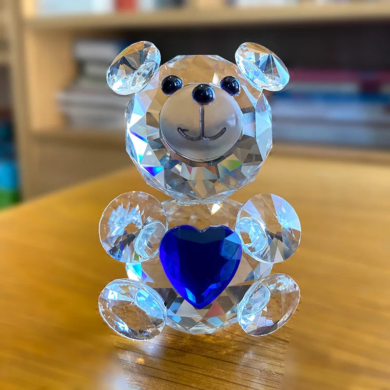 Figura de oso de cristal DecorBites™: Adorno de animal de vidrio y pisapapeles