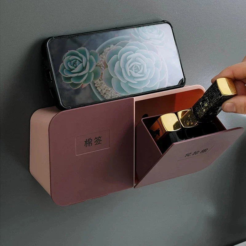 حامل أعواد القطن والوسادات من DecorBites™: منظم للحمام وحافظة لمستحضرات التجميل