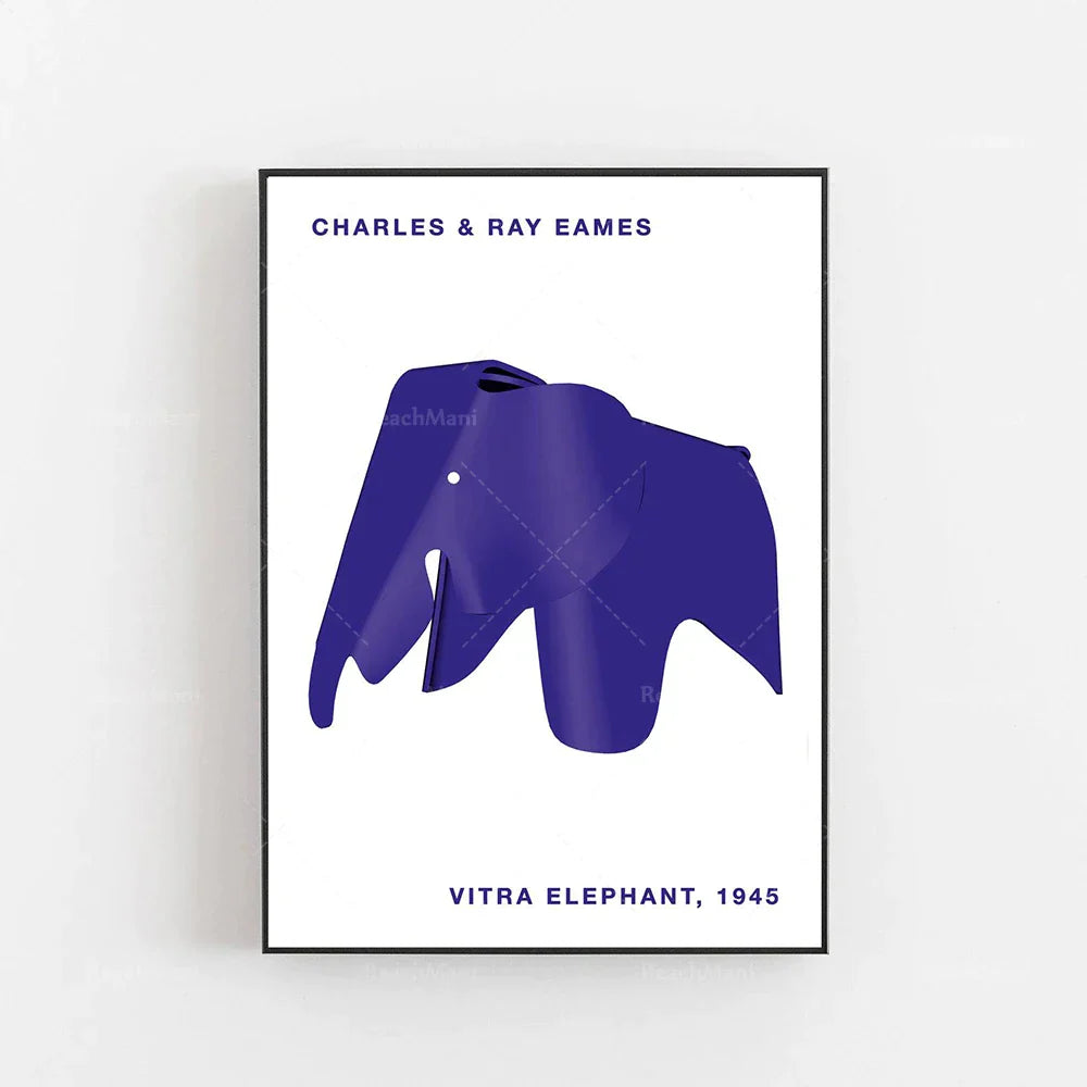 DecorBites™ Elephant Bauhaus Canvas Print for Children's Room Wall Decor