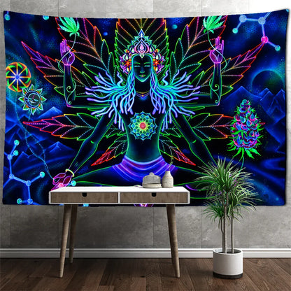 Decobites Seven Chakra Meditator Tapestry Wall Hanging for Boho Decor