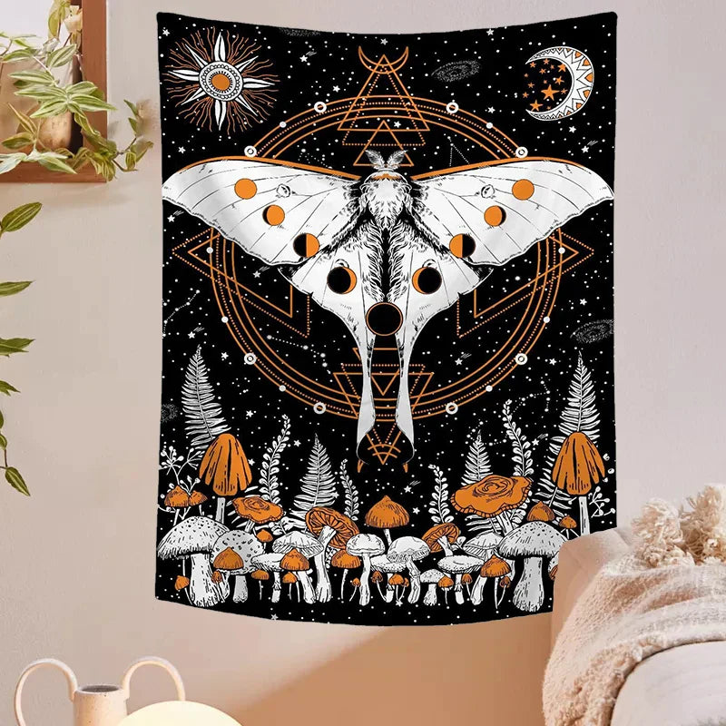 Decobites Moon Phase Celestial Star Tapestry for Room Decor