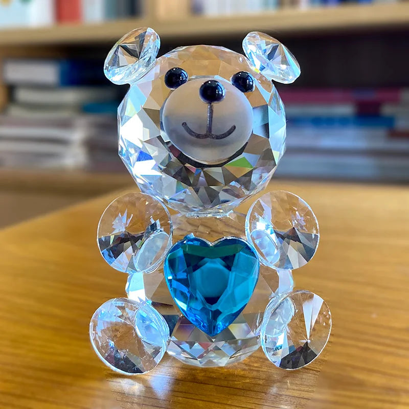 Figura de oso de cristal DecorBites™: Adorno de animal de vidrio y pisapapeles