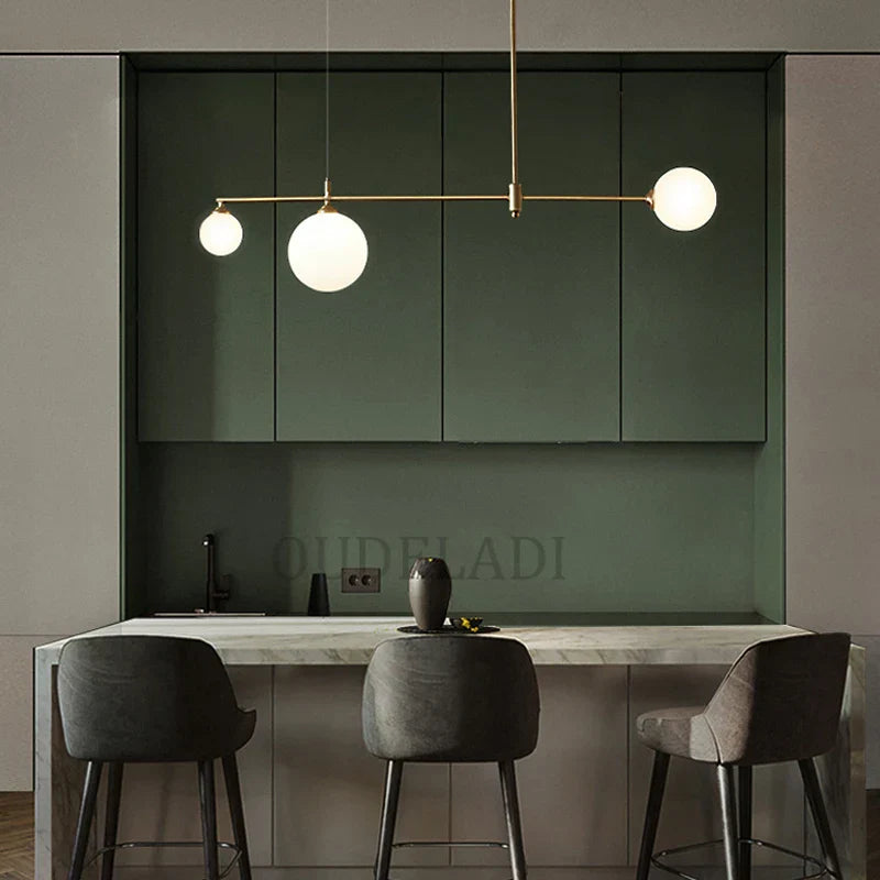 Lámpara de araña DecorBites™ con bola de cristal y luz LED para comedor, dormitorio e isla de cocina.