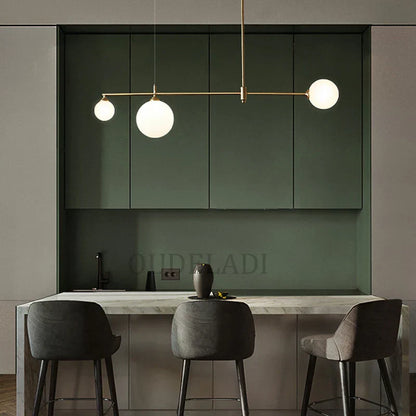 Lámpara de araña DecorBites™ con bola de cristal y luz LED para comedor, dormitorio e isla de cocina.