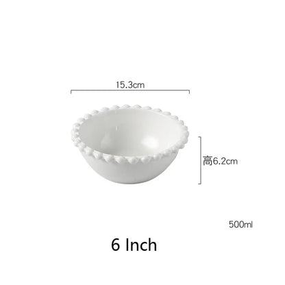 DecorBites™ Heart Shaped Pearl Dinner Plate Set - Elegant Porcelain Tableware for Salad, Soup, Steak