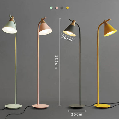DecorBites™ Iron Macaron Floor Lamp: Modern LED Wooden Tall Lamp for Living Room