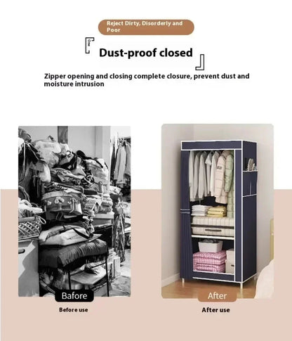 High-Capacity Fabric Wardrobe Storage Solution