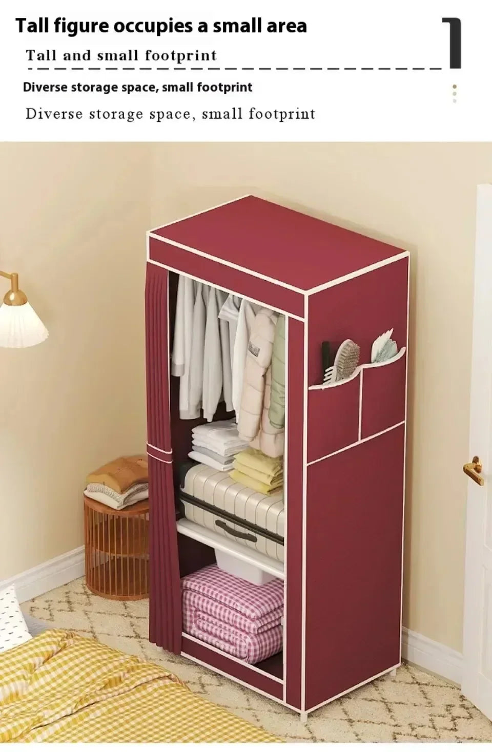 High-Capacity Fabric Wardrobe Storage Solution