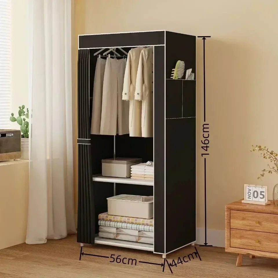 High-Capacity Fabric Wardrobe Storage Solution