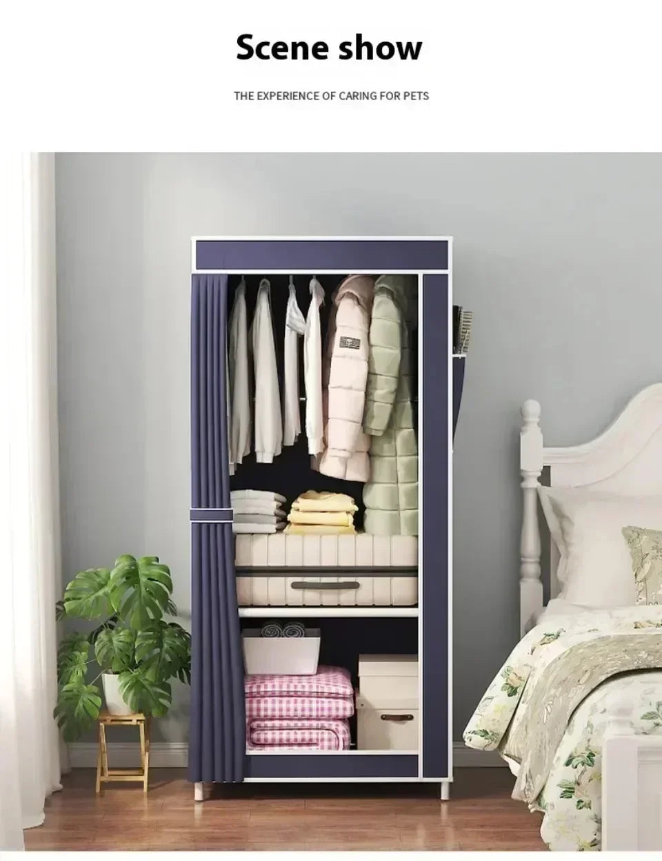 High-Capacity Fabric Wardrobe Storage Solution