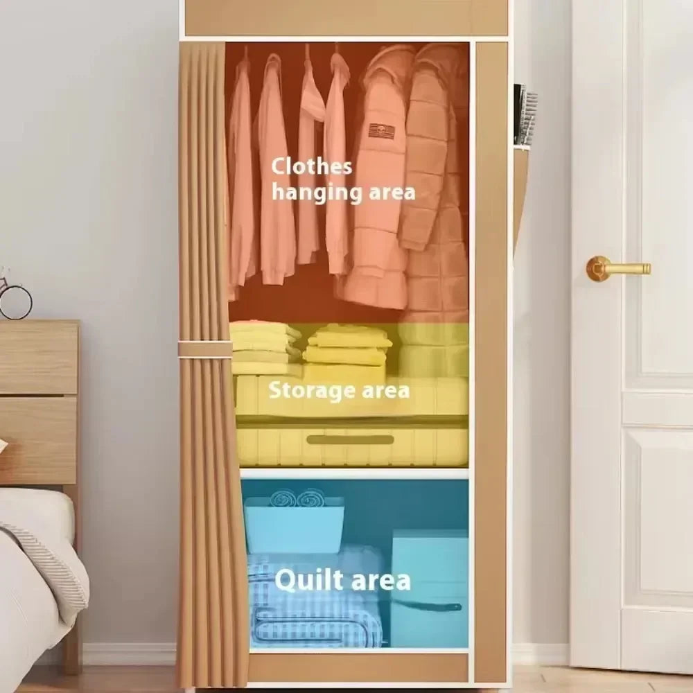 High-Capacity Fabric Wardrobe Storage Solution